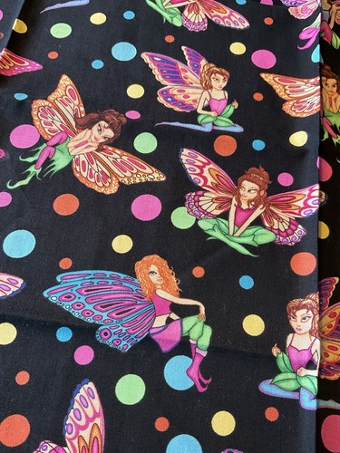 Dan Morris for Michael Miller PIXIES C-1261 Cotton Fabric 23”x 31” Colorful - Picture 3 of 11