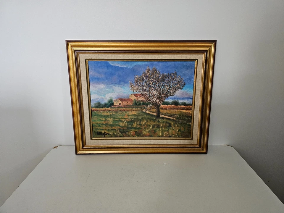 Tableau Huile sur toile Mas Catalan Signé F Soler Oeuvre n°504 - Photo 4/4