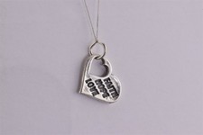 SJC Sterling Silber 19mm x 15mm GLAUBE HOFFNUNG LIEBE Herz 925 Anhänger Charm