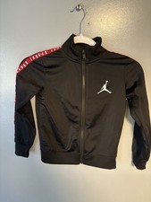 Air Jordan Full Zip Warm-Up Jacket Youth Size 6 Medium Black Red
