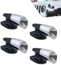 4 PCS Car Deer Whistles, Wind Powered Deer Warning Devices, Waterproof Silver