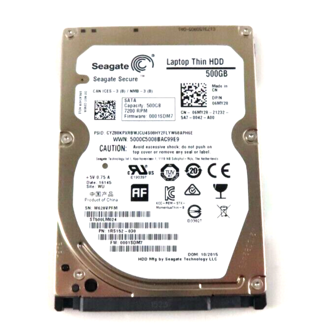 500GB SATA 2.5"" 7200RPM 6Gb/s 32MB HDD - 6MY28 / ST500LM024