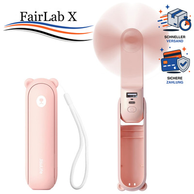 Tragbarer Ventilator 3-in-1 mit Powerbank und Taschenlampe, 19H Kühlung, für