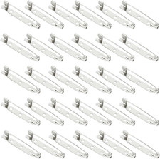30 Pcs Silver Safety Pins Clasp with Holes, Brooch Badge Bar Pins for DIY Nam...
