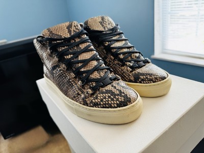 Footwear Balenciaga Python Arena Leather Boots Balenciaga