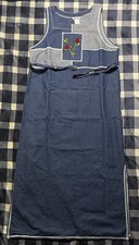 Vintage Nina Piccalino Denim Jean Dress Size 16? Embroidered Design USA Made