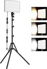 LED Video Light Kit with Tripod, Dimmable 15W Studio Lighting for Content Creati