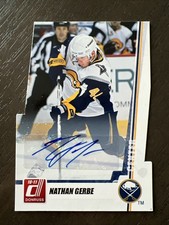 2010-11 Donruss Die-Cut Gems Autographs #182 Nathan Gerbe #/25 - Buffalo Sabres