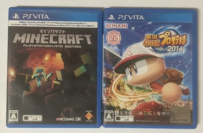 PS Vita Japanese Lot of 2 -Minecraft & Jikkyou Baseball - EAcx34