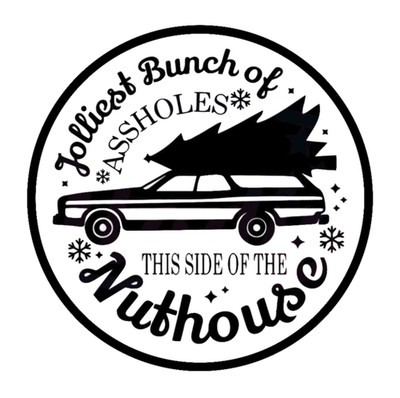 Christmas Vacation Quote ''Jolliest'' - 4'' Vinyl Decal Sticker Decor Tumbler Gift