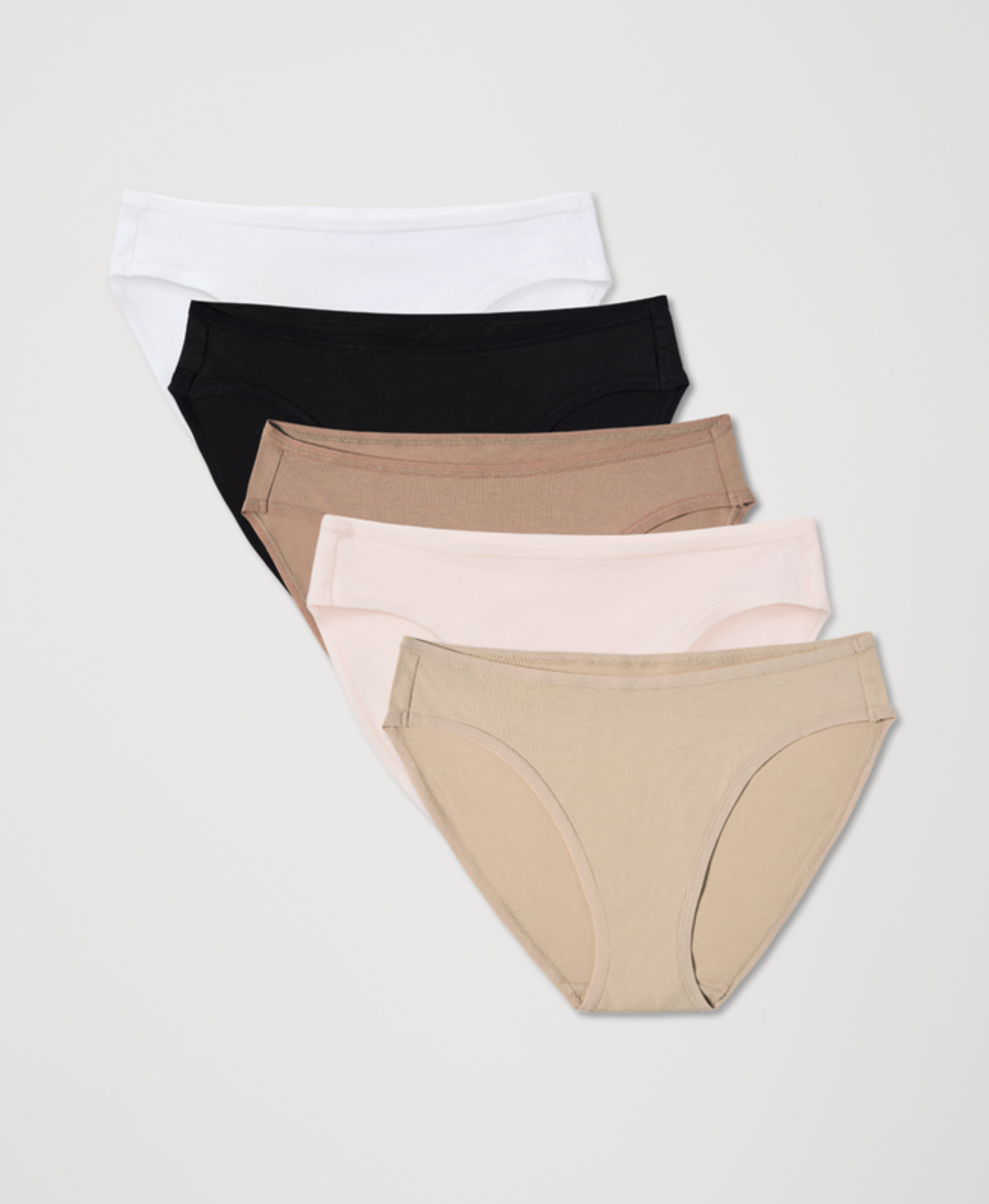 Organic Everyday Classic Fit Bikini 5-Pack - Core Edit - Size S (US 4-6)
