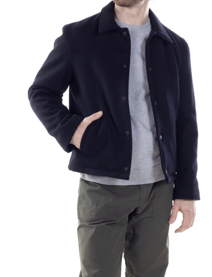 Schott NYC Wool Coach Jacket Dark Navy-2XL