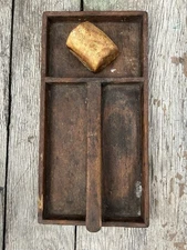 AAFA EARLY PRIMITIVE FARMHOUSE SCRUB BOARD AND AUTHENTIC LYE SOAP