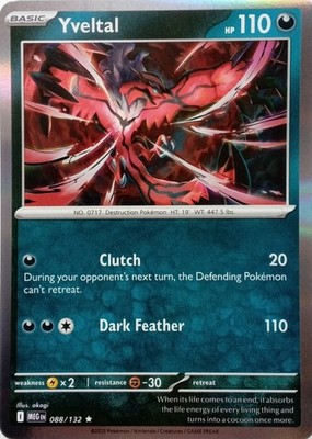 088/132 YVELTAL RARE HOLO MEGA EVOLUTION POKEMON KARTE