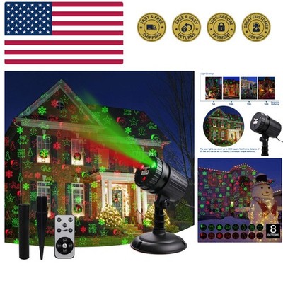 Christmas Laser Projector Lights, 8 Patterns LED Projection Lights with Remot...