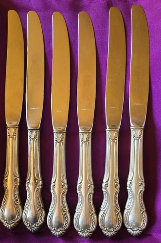 Set 6 Southern Colonial 9.25" International Fine Arts Sterling Silver Knives