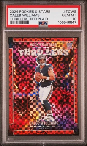 2024 Panini Rookies Stars - Thrillers Caleb Williams T-CWS Red Plaid (RC) PSA 10