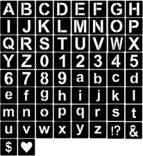 1 Inch Letter Stencils Symbol Numbers Craft Stencils, 66 Pcs Reusable Plastic Al