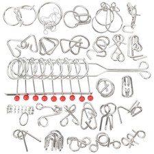 25 Pcs Casse Tête Metallique Puzzles Teaser Au Cerveau Pour Enfants