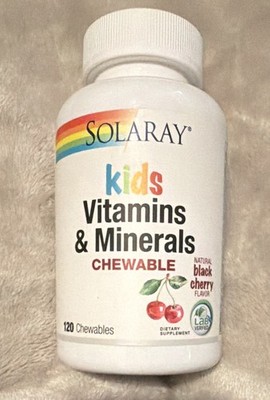 Solaray Kids Vitamins & Minerals Chewable Black Cherry 120 Ct Lab Verified