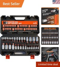 High Torque Master Hex Bit Socket Set 32-piece Sae Metric Allen Socket Set...