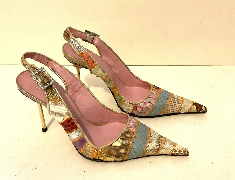 Escarpins En Python - Edmond K - Les Baisers Des Étoiles-Taille 35 - Photo 4/4