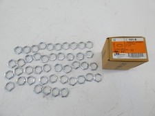  Box of 44 Bridgeport 101-S Conduit Locknut 1/2" Zinc Plated Steel - NEW Sur...