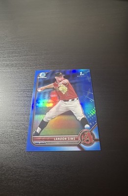 2022 Bowman Draft - Chrome Landon Sims #BDC-72 Blue Refractor /150 (RC)