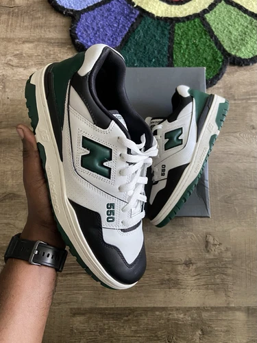 New Balance 550 bianco verde nero taglia 11