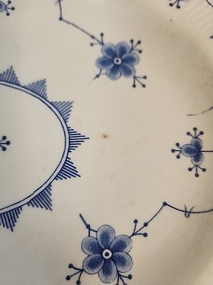 Furnivals Limited England Blue Denmark Pattern Oval Serving Blue