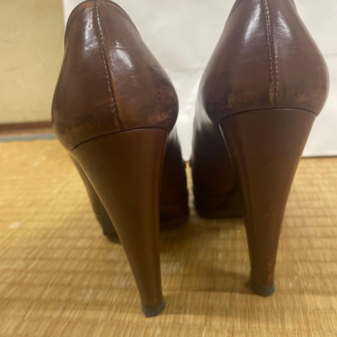 PRADA Women's Pumps High Heels Size:36/JP:23 Brown From Japan 135130K Authentic thumbnail 5