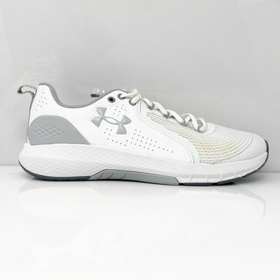 Under Armour Mens Charged Commit TR 3 3023703 White Running Shoes Sneakers Sz 10