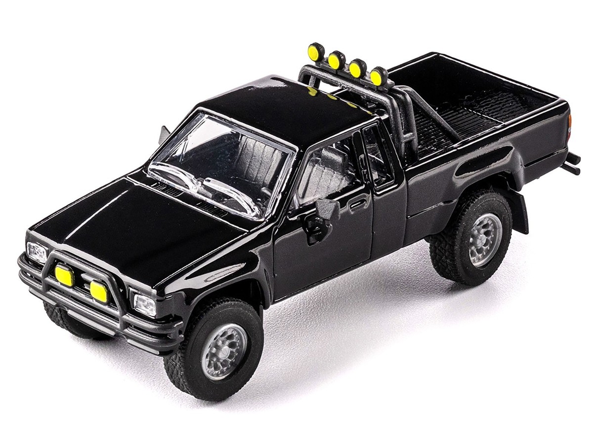 1985 TOYOTA HILUX SR5 PICKUP BLACK 1/64 DIECAST MODEL BY MAJORETTE