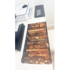 Vintage Floral Bookshelf Large Gaming Mouse Pad 23.6"x11.5" Non-Slip Desk Mat