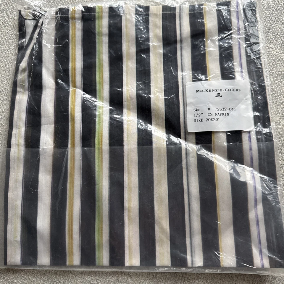 SERVILLETA DE ALGODÓN SUAVE A RAYAS CORTESANAS Mackenzie Childs (cantidad 1) nueva en paquete Foto 4 de 4