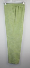 ALFRED DUNNER Women's Green Cotton Pull-On Dress Pants Sz 10 Back Elastic