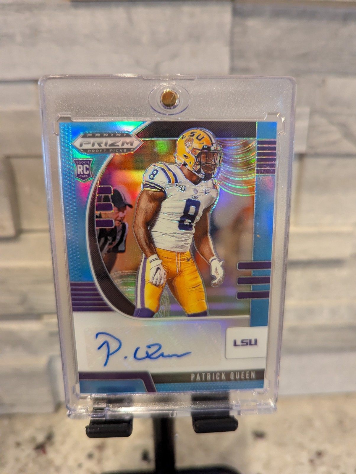 Patrick Queen Panini Prizm Draft Picks #221 Autograph-Blue