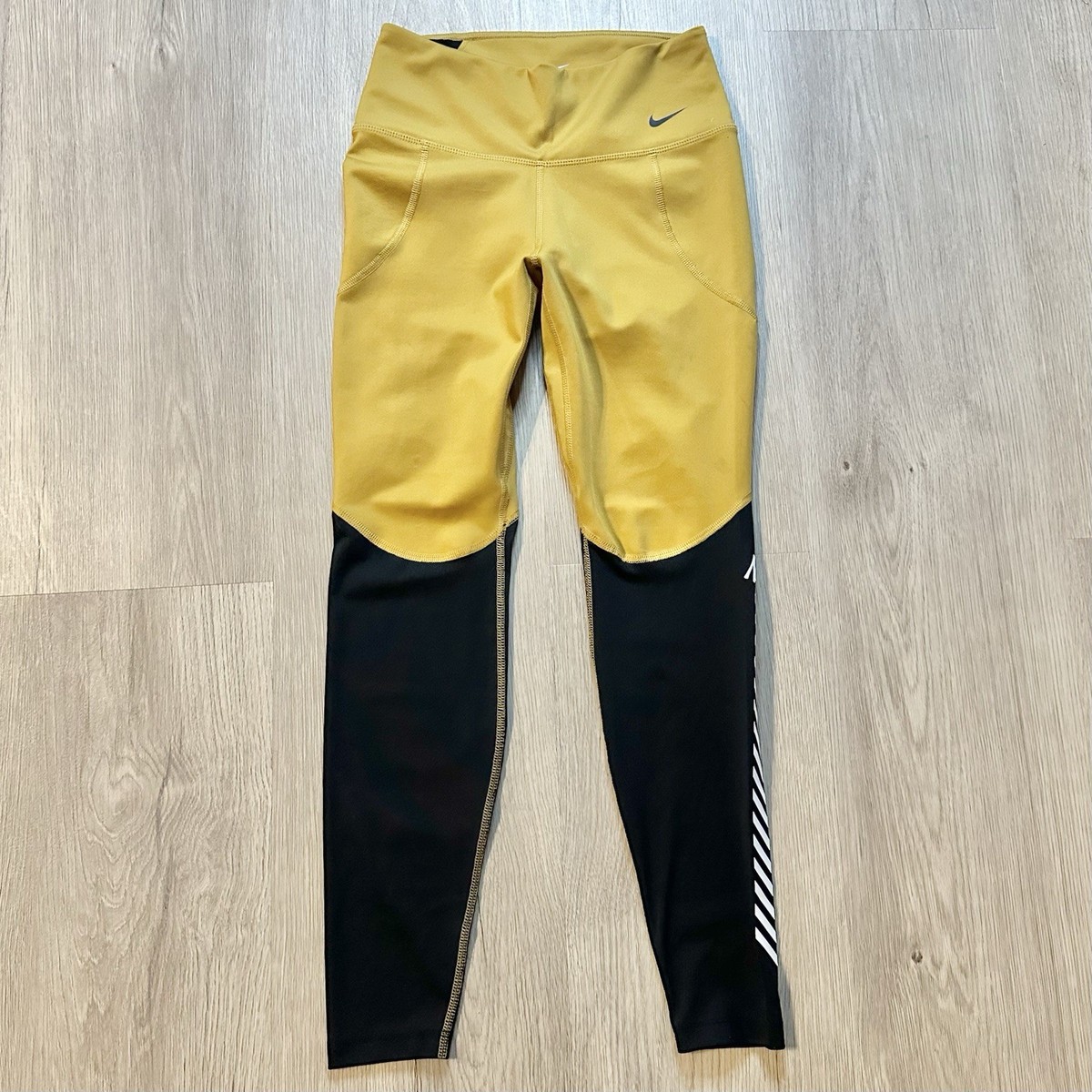 yellow and black nike tights