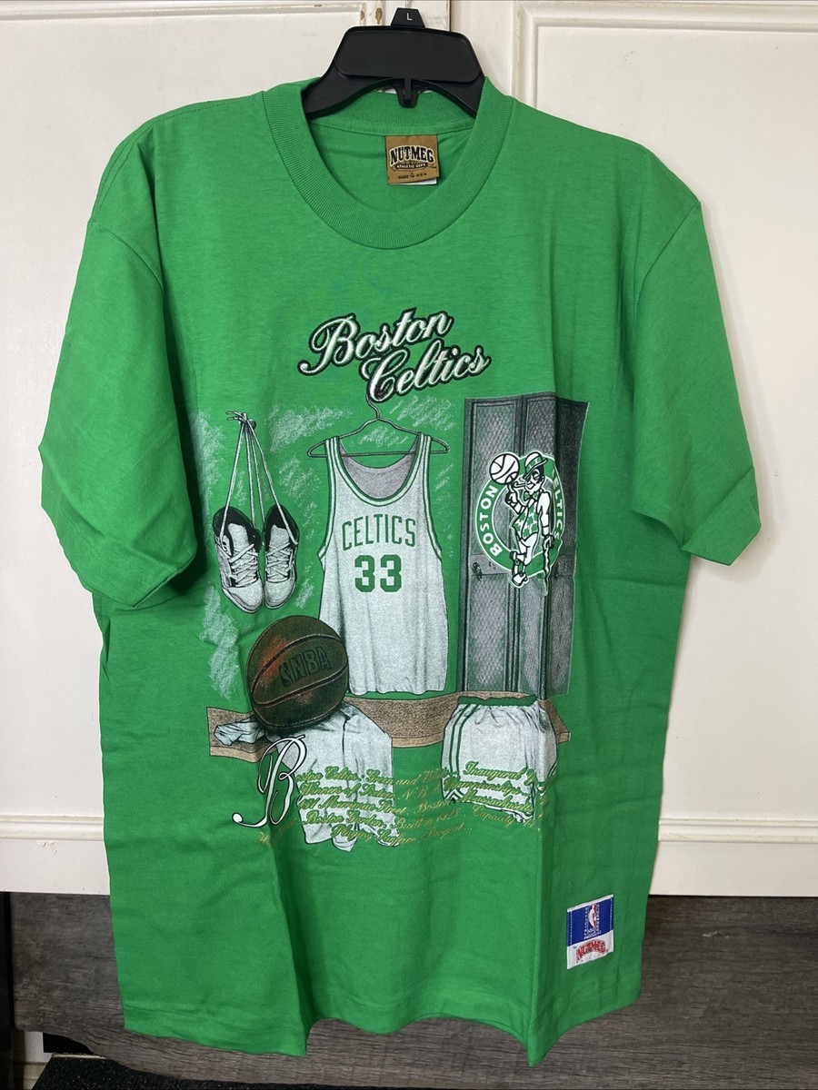 Vintage 90s NWT Nutmeg Boston Celtics NBA Locker Room Home Court T