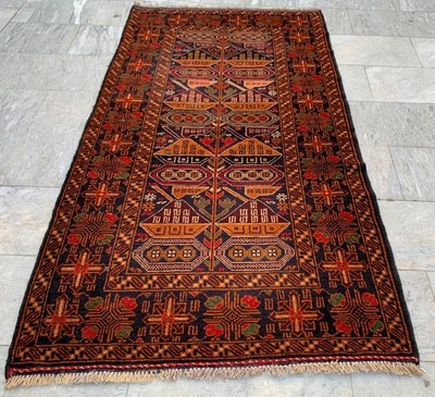 Vintage Afghan Hand knotted Rug Boho Rug Traditional Rug Home Decor Rug,4x7 ft