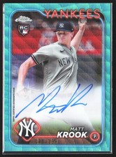 2024 Topps Chrome #RA-MK Matt Krook Rookie Autographs Aqua Wave Refractor #/199