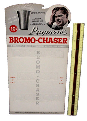 Vintage BROMO-CHASER Drug Store Display SIGN Headache Medicine Advertising NEW