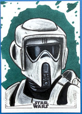 🔥 2025 Topps Star Wars Color Scout Trooper Sketch Ryan Finley 1/1 Original 🔥