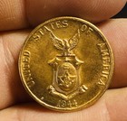 Philippines Coin 1944 S 1 Centavo United States of America ~ AU+ ~ — photo 1