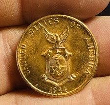Philippines Coin 1944 S 1 Centavo United States of America ~ AU+ ~