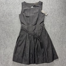 Vestido BCBG MAXAZRIA Delphine BLW6Q518 para mujer talla 4 negro calce acampanado nuevo con etiquetas