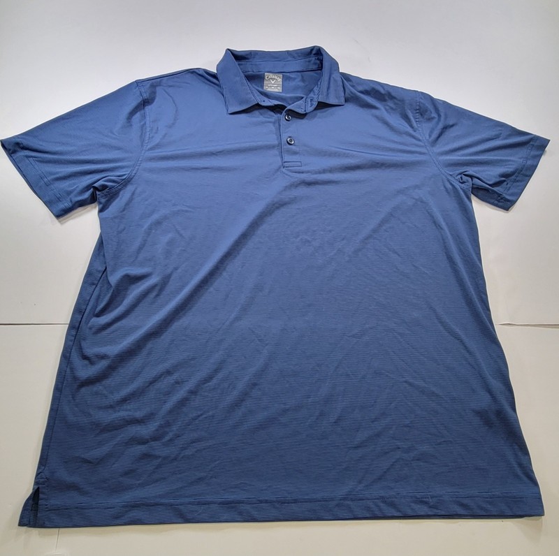 Callaway Mens Opti-dry  Blue On Blue Thin Stripe Golf Polo-sz XL