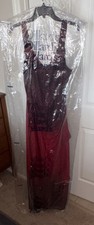 Alex Evenings Red Glitter Maxi Gown Dress Ruched Cowl Neck Size 16