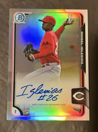 Raisel Iglesias [Refractor] #RI 2015 Bowman Chrome Autograph Rookies card
