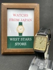 [Excellent] Vintage SEIKO 5P31-5E10 Gold Quartz Rectangle Men's Watch From JAPAN